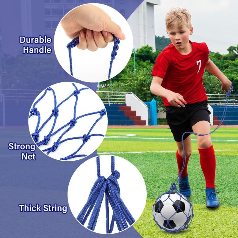 Ranjaner 3Pcs Soccer Kick Trainer, Football Kick Throw Solo Practice Training Aid, Adjustable Locked Net Soccer Ball Bungee Elastic Trainer Net Soccer Juggling Trainer Fits Ball Size 3 4 5 - Image 5